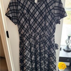 Torrid Black and Gray Plaid Midi Dress